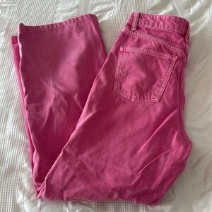 Zara pink wide leg jeans